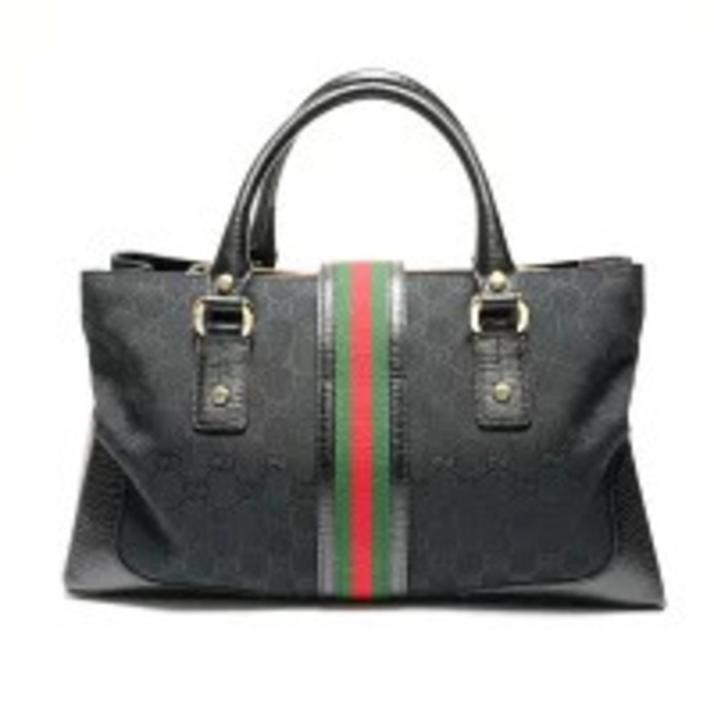 Gucci Handbag Sherry Black Canvas GG